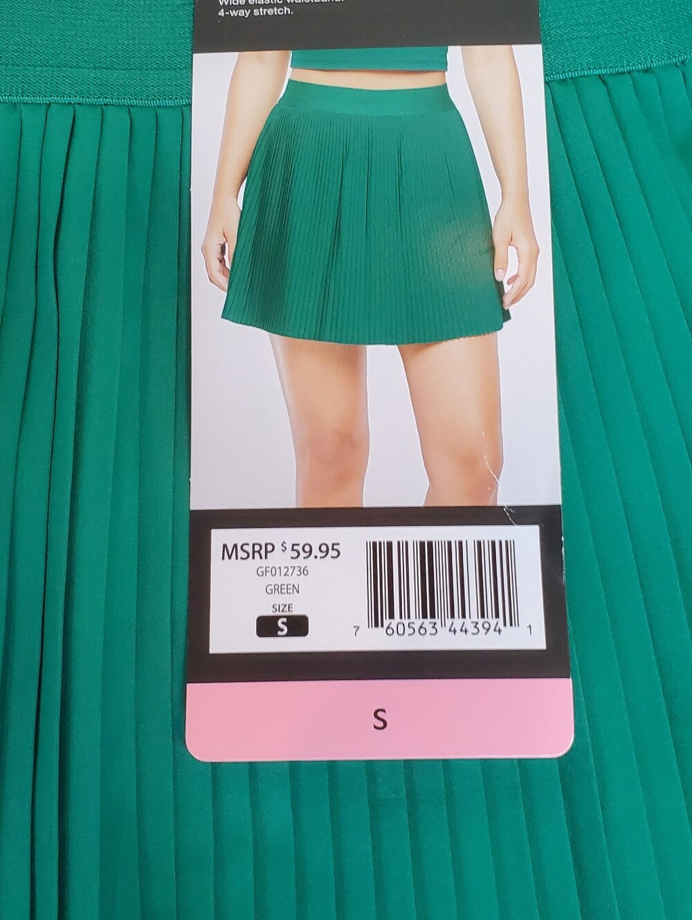 NWT Gap Fit  Pleated Mini Skirt Skort in Green Womens Size Small  4 Way Stretch - Picture 3 of 9